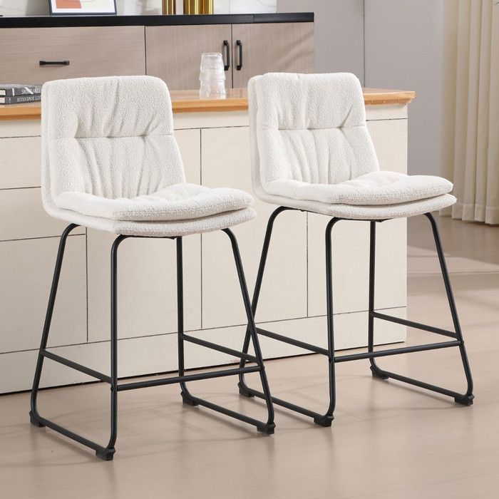 Lot De Deux Chaises Hautes Design – Pour Bar Ou îlot De Cuisine – Blanc – Occasion
