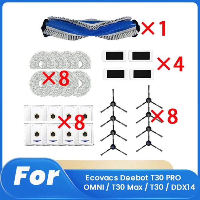 Kit Brosse Principale Pour Aspirateur Robot Deebot T30 Pro, Omni, T30 MAX, DDX14 - Pièce De Rechange