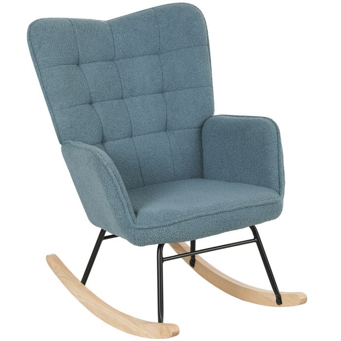 Fauteuil Enfant HOMCOM – Bois, Rembourré, Bleu, 49x45x44 Cm, Avec Coussins, Neuf