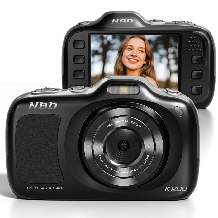 Appareil photo numérique 4K 64 MP pour la photographie avec autofocus zoom 16x design compact inclut une carte SD 32 GoNoir