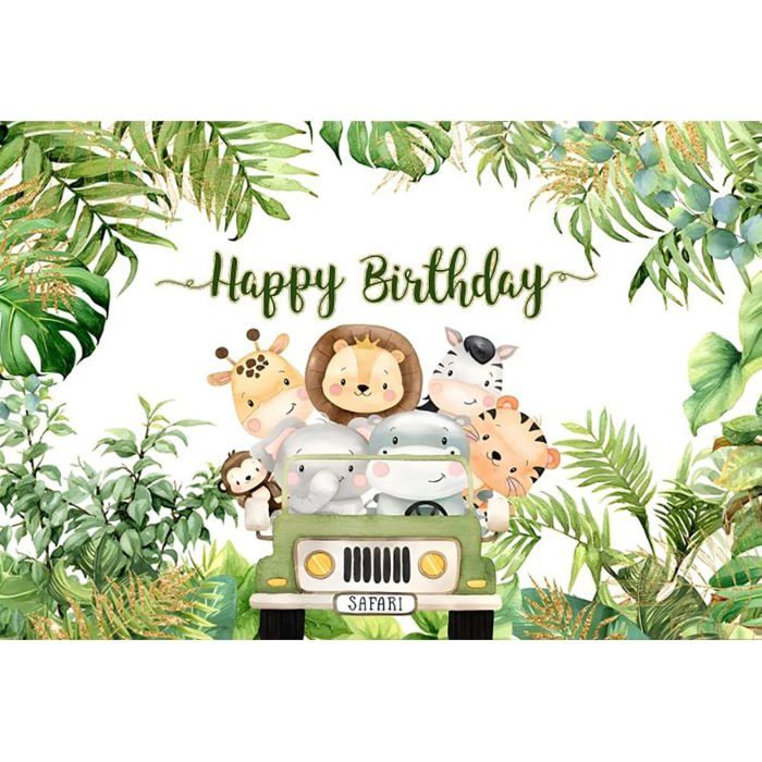 Ttincceer Toile De Fond Joyeux Anniversaire 1.5x1m Aquarelle Rose Papillons Fleurs - Photobooth Étincelant Fille