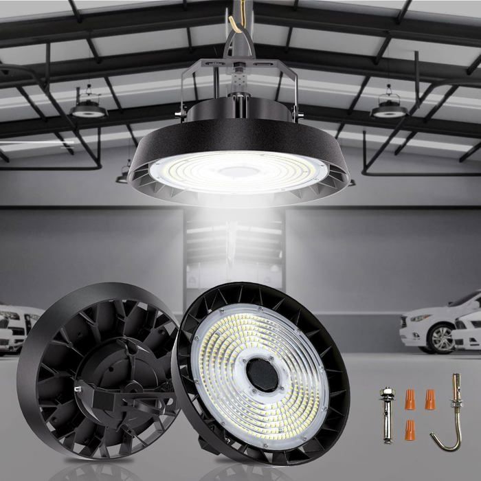 Amdelne Spot LED Highbay 200W - 34000lm 5000K Angle 90° Lampe Industrielle/Atelier Pour Sous-sol/Garage