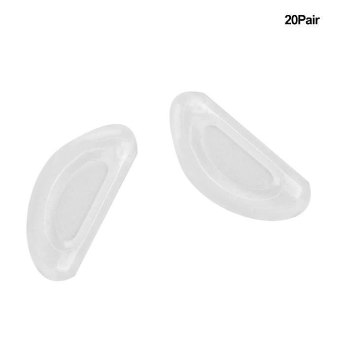 Coussinet de nez en silicone - Alomejor - 20 paires - Antidérapant - Blanc