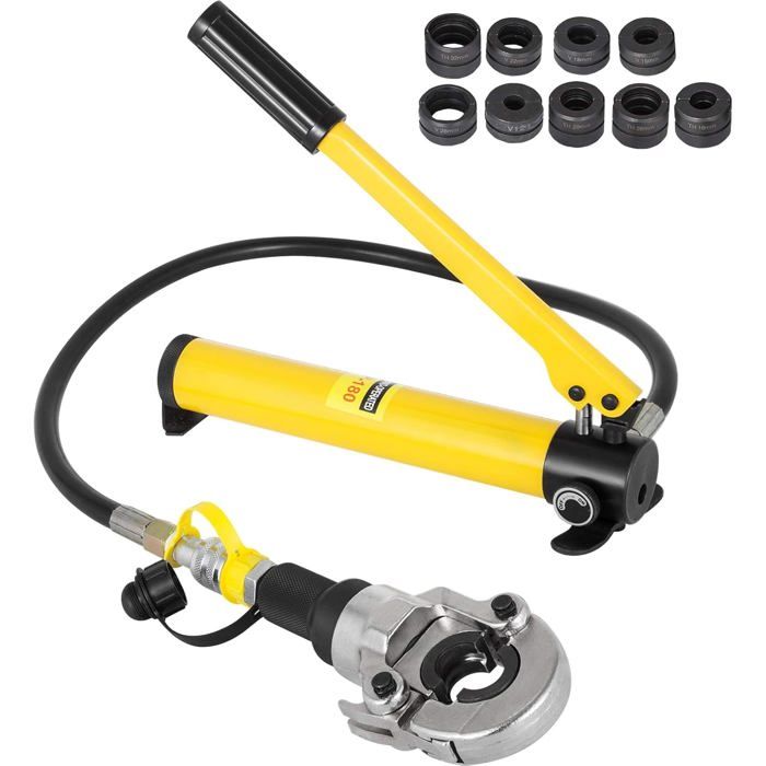 Pince à sertir hydraulique - VEVOR - TH/V 12-28/16-32 - 6 t - Tête pivotante 360° - Compatible multicouche PE/PEX/PB