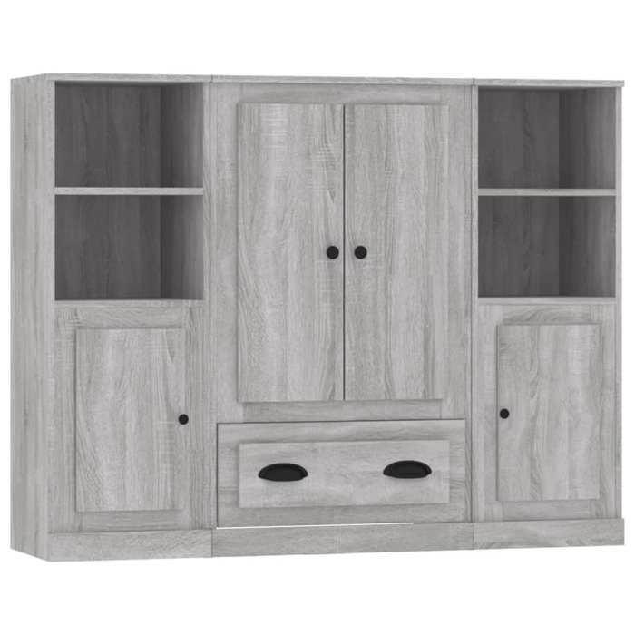 “Winter SaleTOP Armoire/Cabinet à tiroirs Gris - Buffets 3 pcs sonoma gris bois dingénierie PRO99047