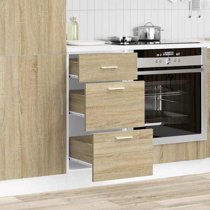 Meuble bas de cuisine - vidaXL - Chêne Sonoma - Bois dingénierie - 40x46x81.5 cm - Capacité totale 50 kg
