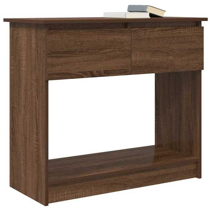 Table console avec tiroirs - vidaXL - Chêne marron - 85 5x38 5x74 5 cm - 2 tiroirs - Capacité totale 60 kg