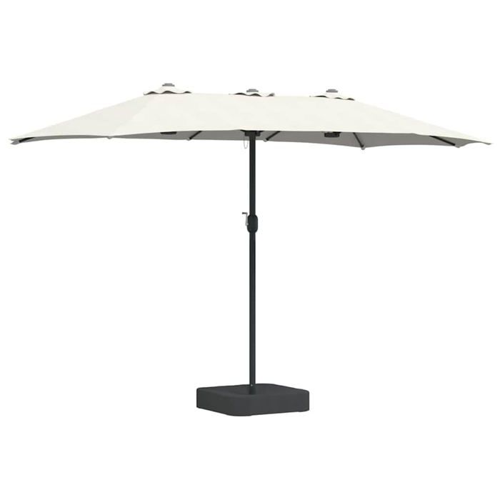 Parasol de jardin pliable - vidaXL - Double tête - 385x209x244 cm - Couleur sable - Manivelle pratique - Design moderne