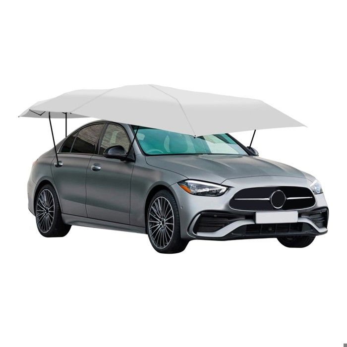 Pare-Soleil pour Voiture Semi-Automatique 4.6cm - Tente Voiture Argent Gris - Pare-Soleil pour SUV - Pare en Polyester Oxford Tissu