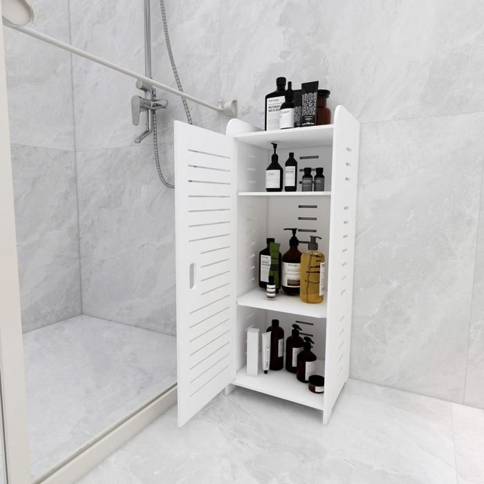 KEDIA Armoire de Salle de Bain Meuble de Rangement pour Salle de Bain Sûre et Stable Matériaux écologiques Style Contemporain