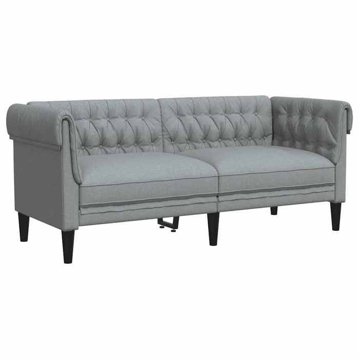 （SOLDES Dété）CANAPÉ FIXE Gris - SHIELD - Canapé Chesterfield 2 places - Sofa pour 2 personnes - gris clair tissu 8812813