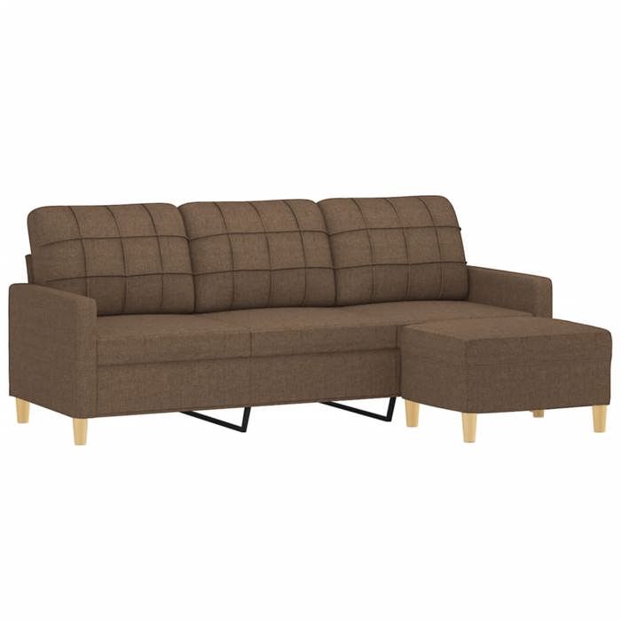 SHELL© SOFA-Canapé salon - 3 places - (par siège) : 110 kg - repose-pieds - Marron 180 cm Tissu C4373