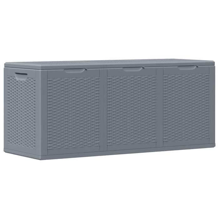 Gris Boîte de rangement de jardin - Pour terrasse - Coffre de Stockage - gris PP rotin 270 L LH7588507