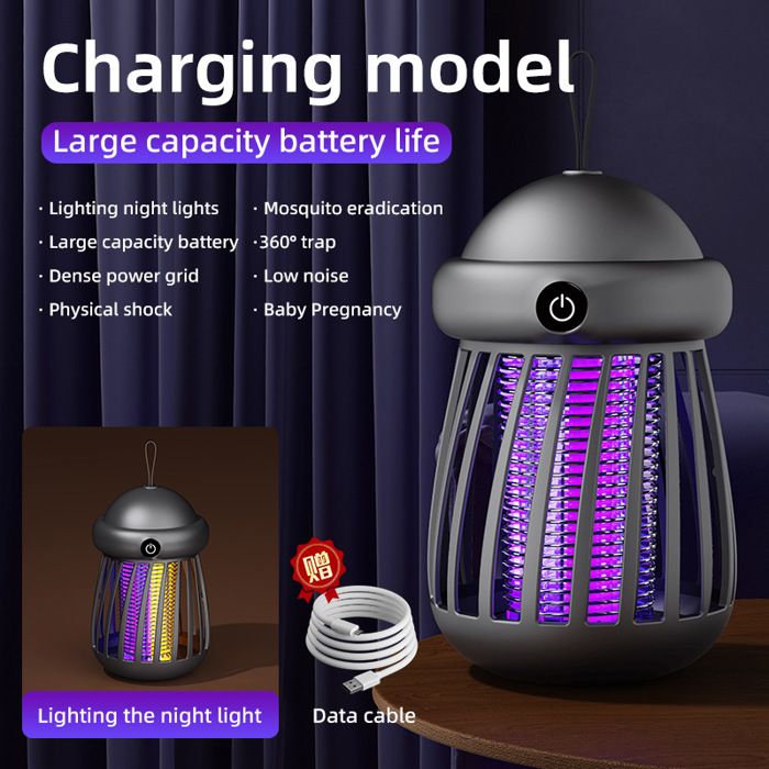Lampe anti-moustiques photocatalytique rechargeable par USB - Lampe anti-moustiques physique silencieuse pour lintérieur