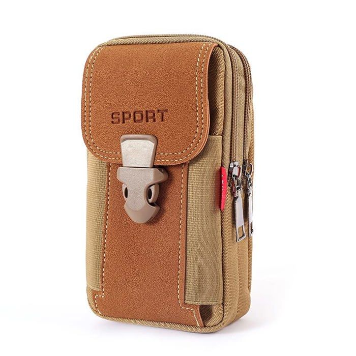 Petit Sac Banane Marron Multifonction Homme Cyclisme Randonnée Camping Sacoche Taille Léger VITDIPY