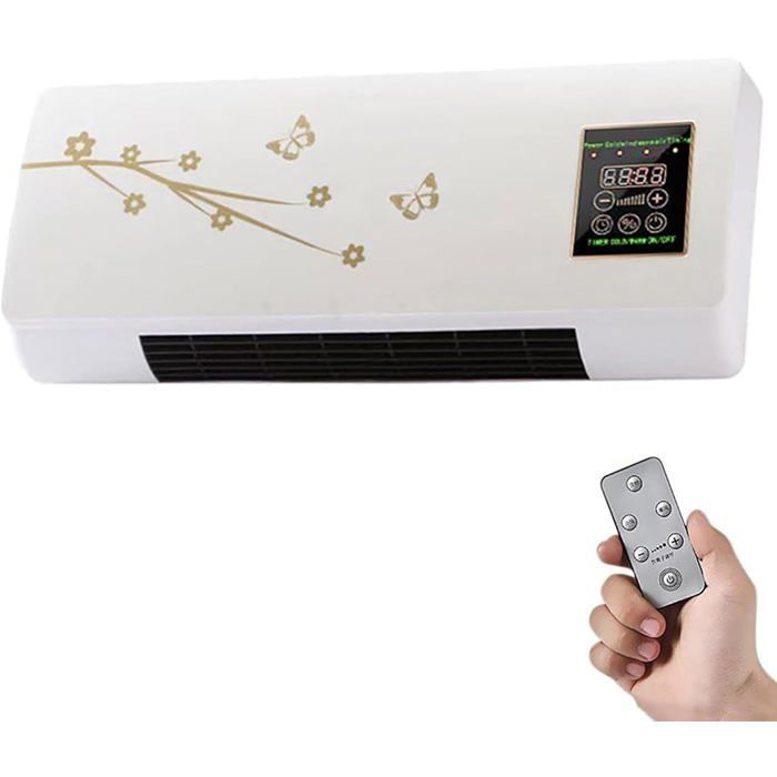 2 en 1 Ventilateur Mural Avec TélécommandeSans Unité ExtérieureSilencieux installation facile pour la maison et bureau Salon