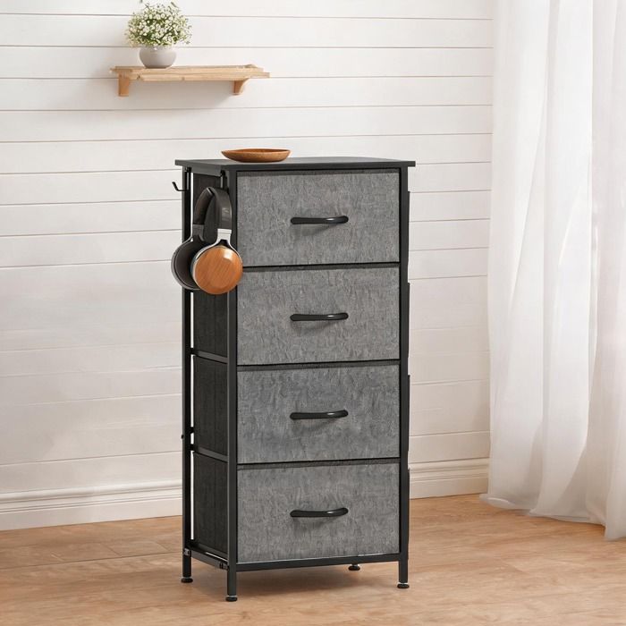 Colonne De Salle De Bain Armoire De Salle De Bain en Tissu non tissé Gris 45 x 30 x 94.5 cm