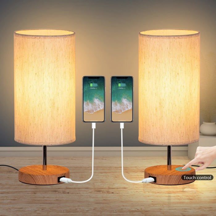 Lot de 2 Lampes de Chevet à e Tactile 3 Températures de Couleur et Luminosité Continue Pts de Lampe de Lampe de tab LAMPE A POSER