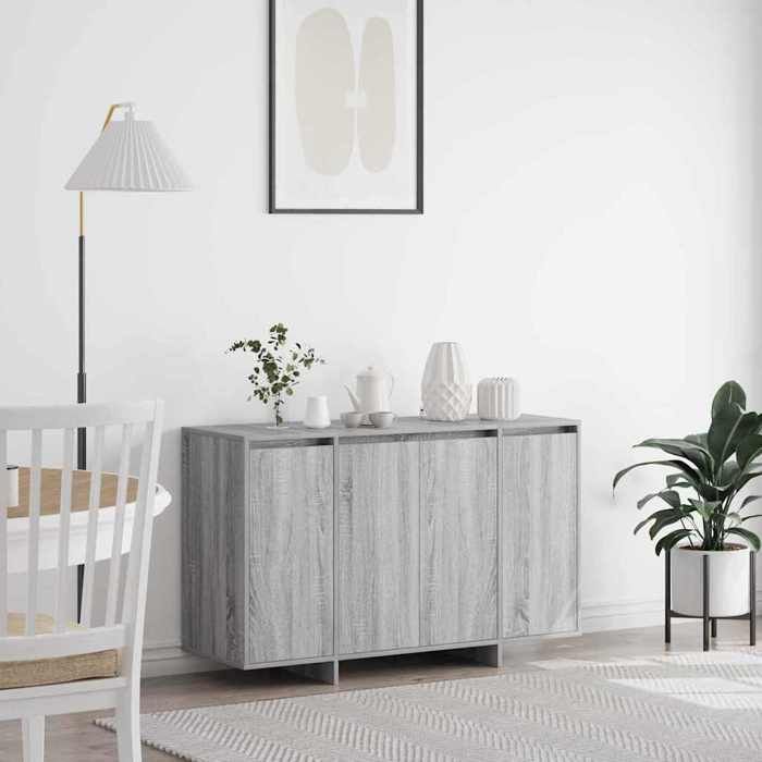ELORAN Buffet bas Contemporain - Meuble Commode - Buffet de Rangement - Gris Sonoma - 120x41x75 cm - Bois dingénierie 33410