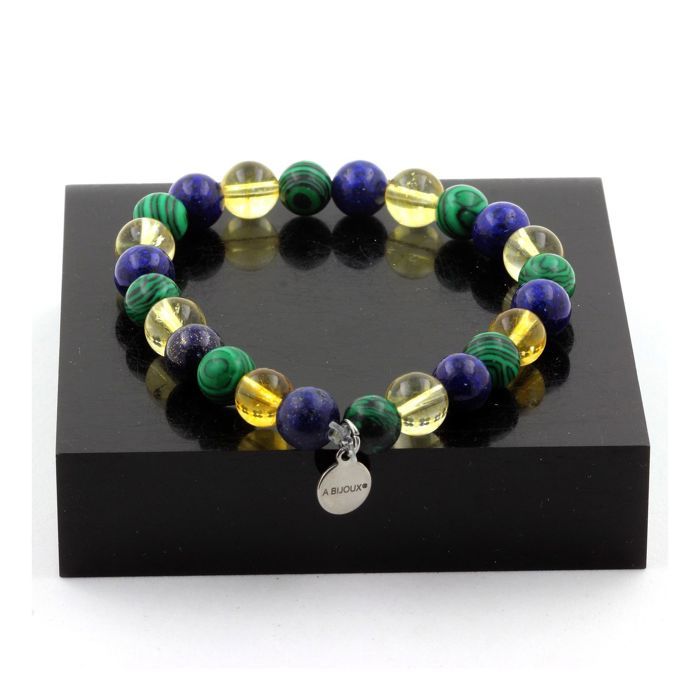 Bracelet Perles Lapis Lazuli 8 Mm – Fabriqué En France – Neuf