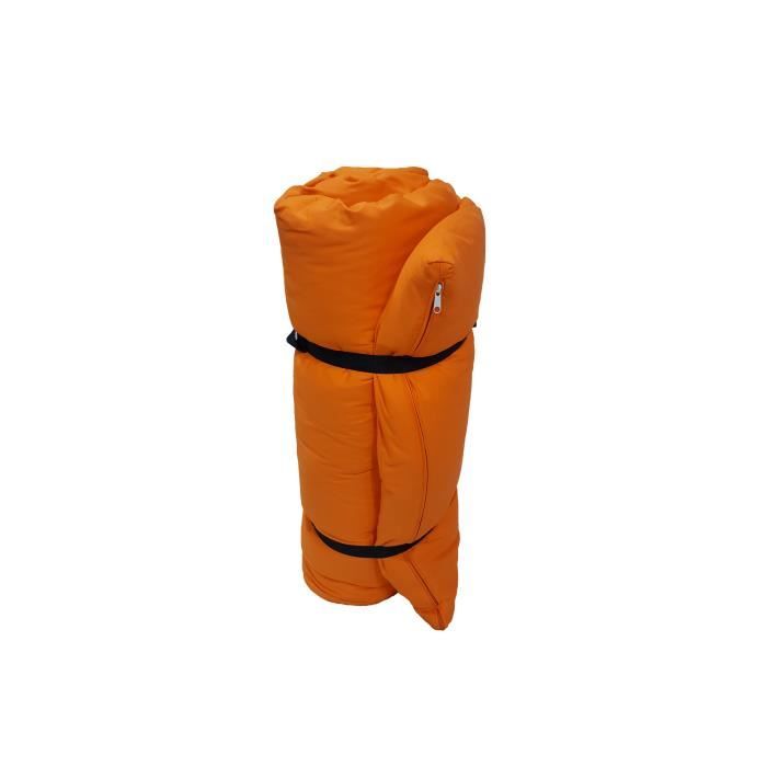 futon portable orange, 200x80x4 cm