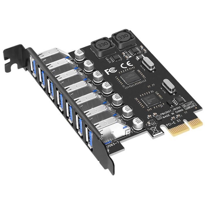 Carte PCI-E USB 3.0 à 2 Ports - Adaptateur Contrôleur Mini PCI-E Avec Connecteur Interne 19 Broches - Profil Bas