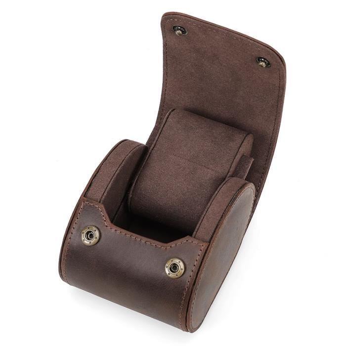 Trousse De Toilette De Voyage En Cuir De Vache - Organisateur Maquillage Marron Et Blanc, Dimensions 20x18x13 Cm