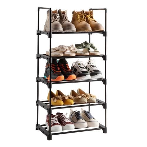 Armoire à Chaussures de 5 Niveaux PorteChaussures en Métal 45*30*89