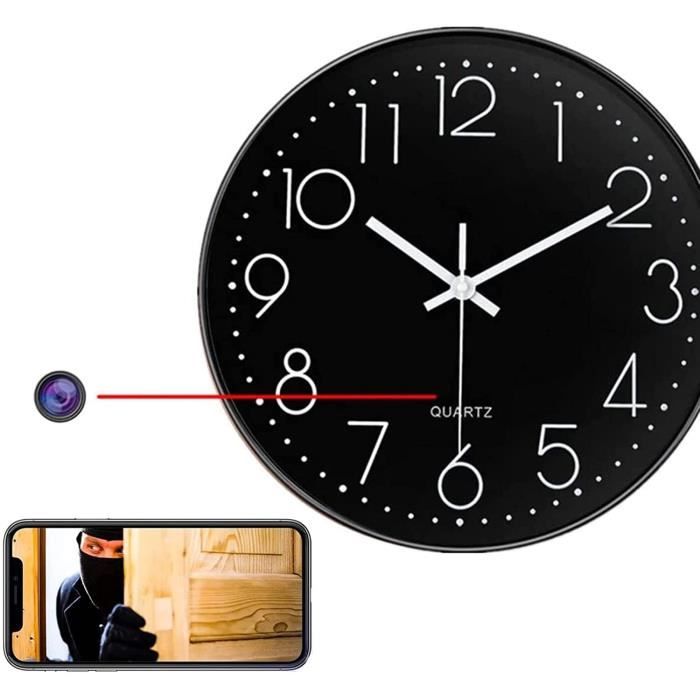 Camera espion horloge sans fil wifi/ip caméra cachée dvr 1280x720p avec  angle de vue : 60 degrés - thermomètre numérique et objectif réglable pour  android et ios HDC Pas Cher 