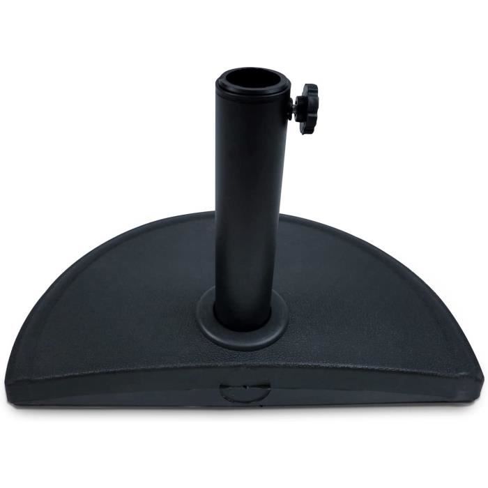 QWORK Pied Parasol Réglable Avec 3 Anneaux PVC - Fixation Solide Pour Béton Bois Et Dalles