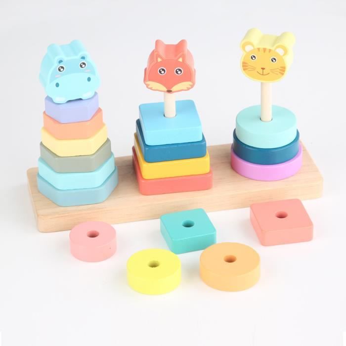 Jouet éducatif - Animal Empilant - Renard - Bois - Multicolore - 21x12.5cm
