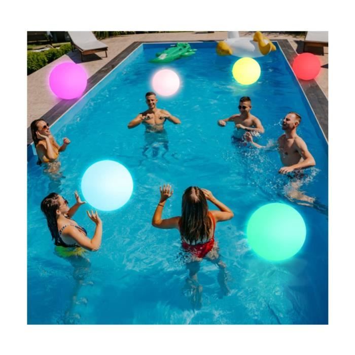 Lampe Flottante Piscine - Boule Lumineuse Exterieure avec Télécommande - LED Lampe Flottante Sphère Éclairage