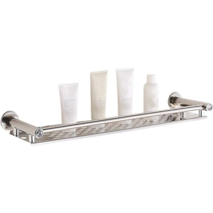 2 étagères De Douche Adhésives ADORAMOUR - Sans Perçage - Avec Porte-savon Et Crochets - Blanc