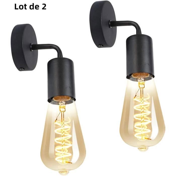 Appliques Murales Lampe Murale Intérieure Vintage Industrielle en Métal Éclairage pour Salon Couloir Chambre E27(Ampoule non