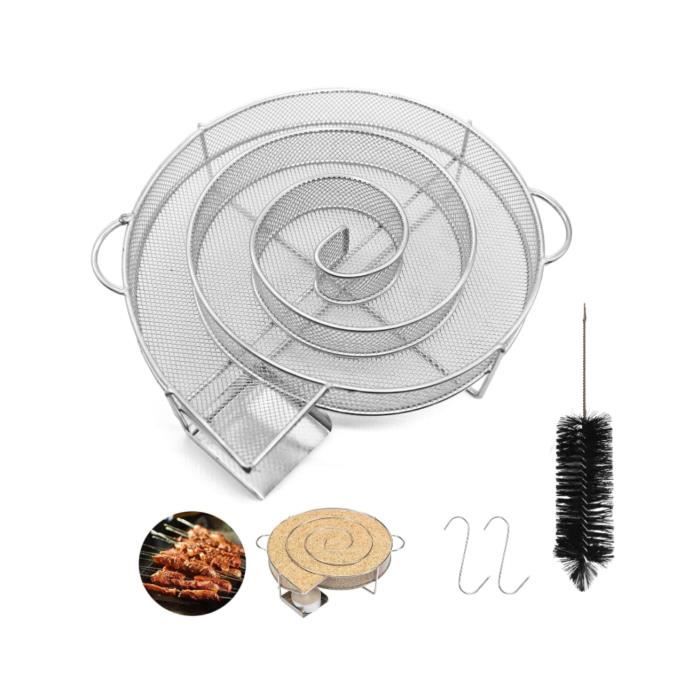 Générateur De Fumée Froide Mizikuu - Acier Inoxydable - Avec 6 Crochets Et 2 Brosses - Pour Barbecue