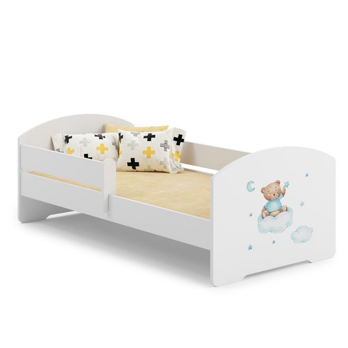 Lit enfant 140x70 Ours avec matelas - 1001JOUETS - Jaune - MDF