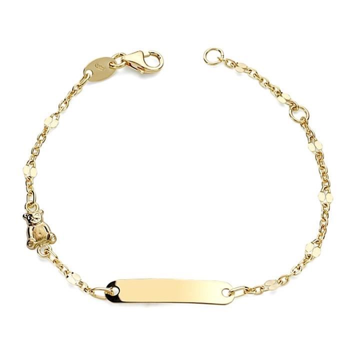 Gourmette Bebe En Or 18 Carats 14cm Ours 2604gr Enregistrement Inclus Dans Le Prix Achat Vente Bracelet Gourmette Gourmette Bebe Ours En Or 18 Or Jaune Dore Soldes Cd