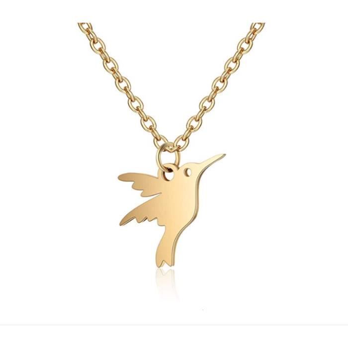 NEUF ! COLLIER COLIBRI COLORIS DORE 