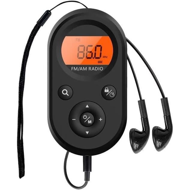 Mini Radio Portable AM/FM - Récepteur Avec écouteurs Et Recharge USB Pour Senior