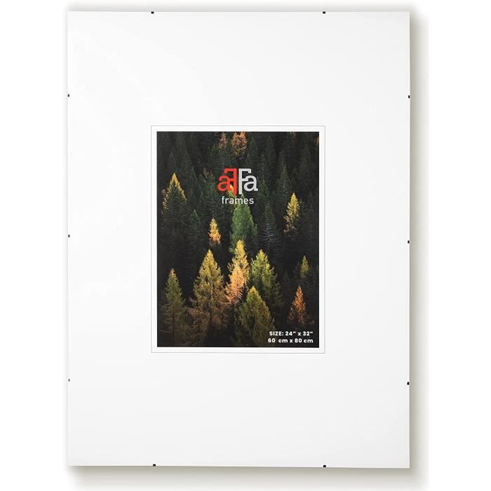 aFFa frames Cadre À Pince En Verre Pour Photos| Design Minimaliste Avec Pinces Métalliques | Plexiglas, HDF, 70x100 cm