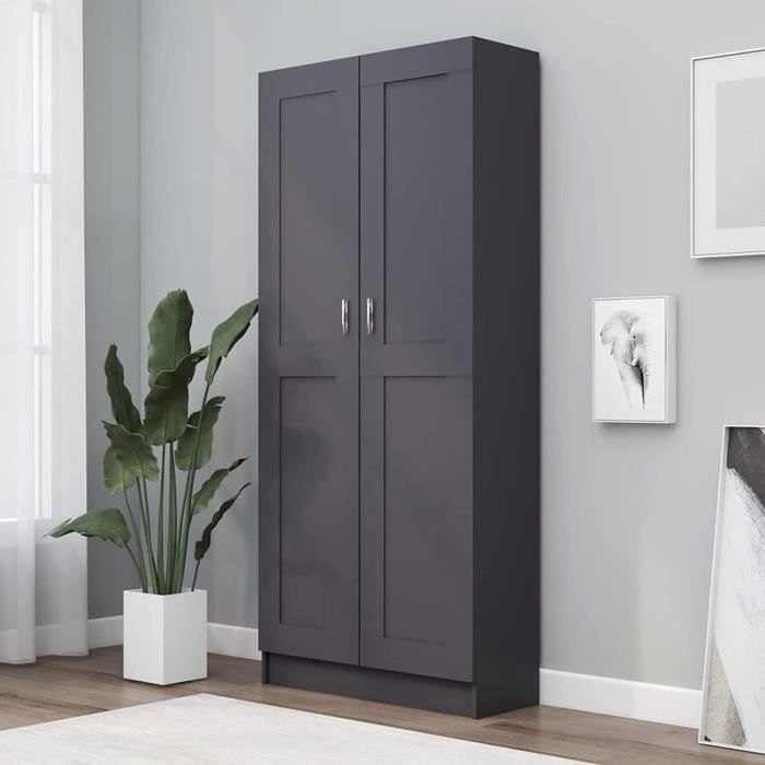 Armoire à Livres Armoire de Rangement avec 5 Compartiments et 2 Portes