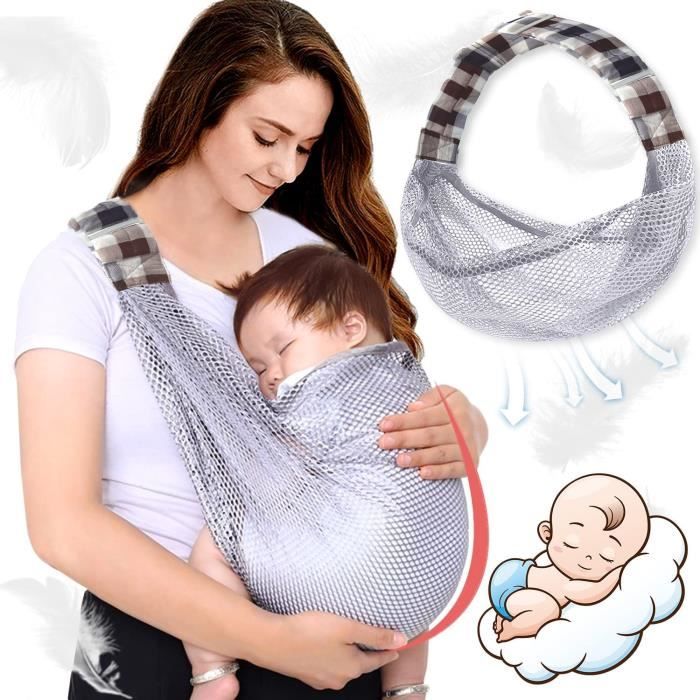 Porte-bébé respirant Marque Modèle Maille 3D Gris Bébé