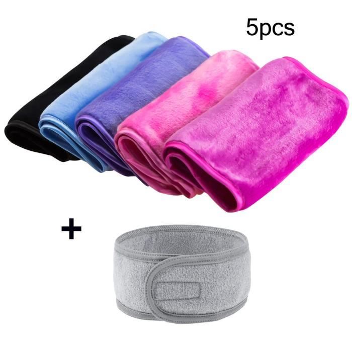 Wisolt Microfibre Demaquillante (5 Pack) avec 1pcs visage bandeau de  spa,Lavable et Réutilisable, Lingette Demaquillante Lavable - Cdiscount Au  quotidien