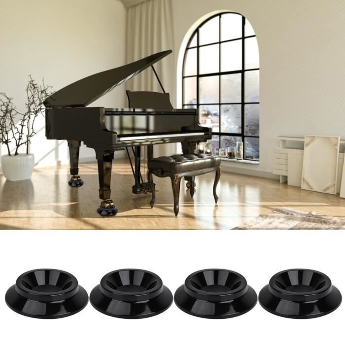 tampons de protection pour pieds de meuble noir/noyer lot de 4 coupelles en bois dur pour roulette de piano droit KingPoint 