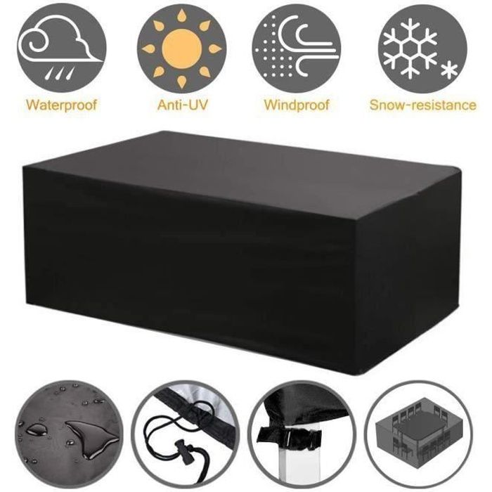 120x60x50cm/Longueur X Largeur X Hauteur Housse Salon De Jardin Exterieur Impermeable,Housse Table De Jardin,Anti-UV 420d Tissu Oxford Rectangulaire Bâche De Protection Pour Table Chaise Et Canapé