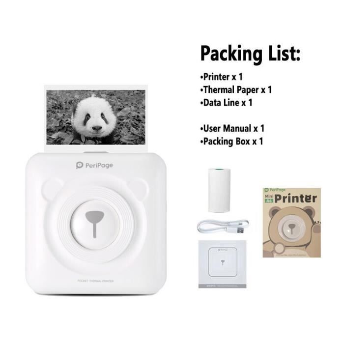 Imprimante de poche – Péripage – A6 – Thermique – Bluetooth – Blanc