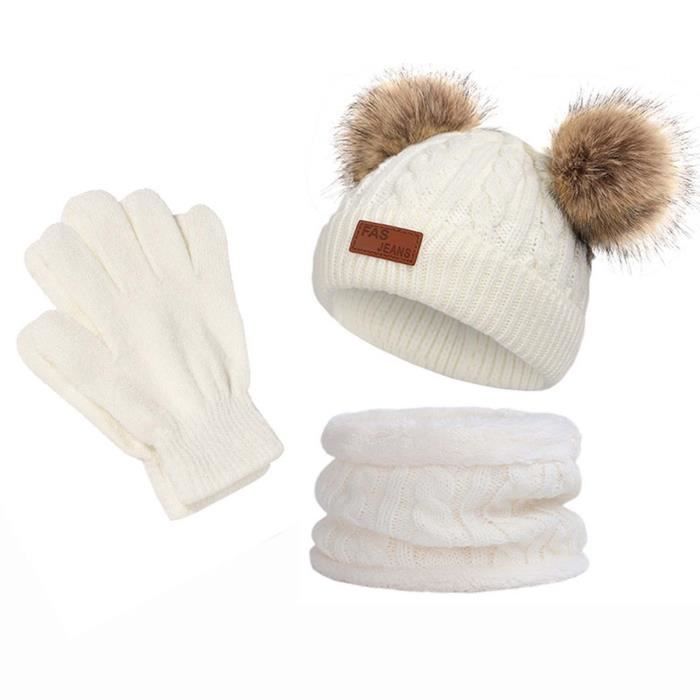 Bonnet Hiver Enfant Doux & Chaud - Acrylique Élastique - Taille Réglable - 5 Couleurs