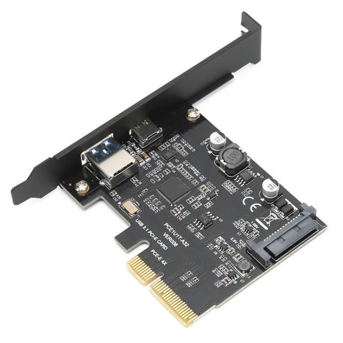 Carte PCIe à 2 ports - USB-A et USB-C, 10 Gbps - Adaptateur de carte  contrôleur hôte PCI Express Type C / A USB 3.2 Gen 2 - Carte d'extension