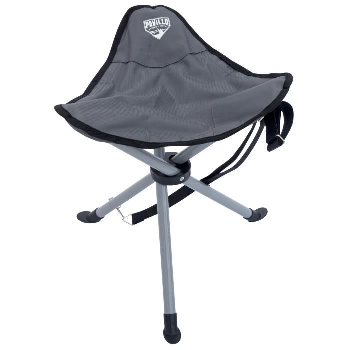 Tabouret de Camping Pliant - BESTWAY - Gris - Acier inoxydable - 105 kg - 3 pieds Tabouret de Camping Pliant - BESTWAY - Gris - Acier inoxydable - 105 kg - 3 pieds