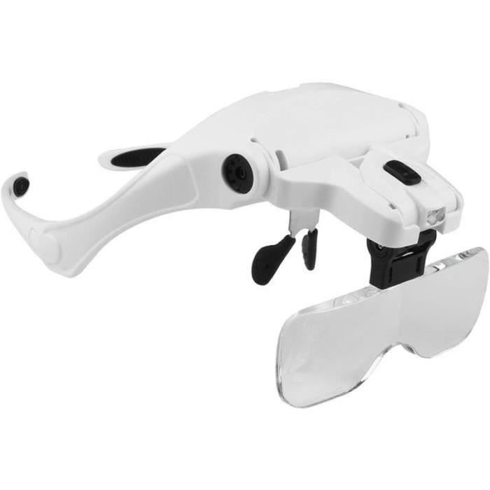 KKmoon de Loupe Bandeau en Verre Grossissantes à éclairage LED